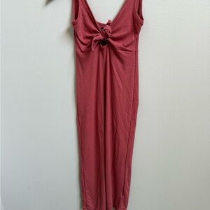 Elegant Knot-Front Pink Dress